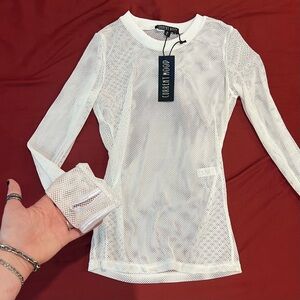 Current Mood x Dolls Kill - FISHNET TOP - WHITE